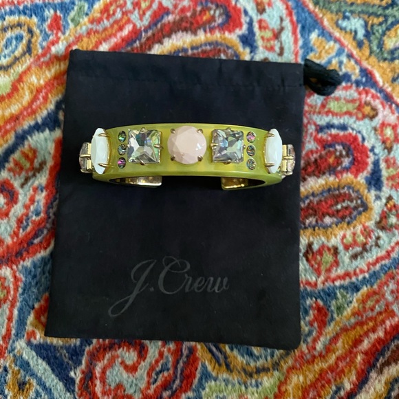 J Crew Yellow Crystal Cuff Bracelet - Picture 8 of 10